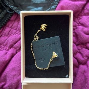 Bing Bang gold ear cuff & stud